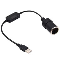 ADAPTÉR KONVERTOR Z USB NA ZÁSUVKU ZAPAĽOVAČA 12V