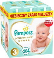 PAMPERS PIELUCHY ROZMIAR 3 (6-10 kg) - 204 SZTUK