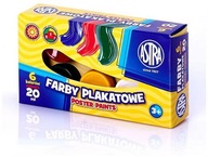 Farby plakatowe szkolne ASTRA 6 kol 20 ml