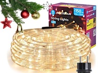 Lampki Świąteczne Wąż Świetlny Zewnętrzny Wodoodporny LED 15m Barwa Ciepła