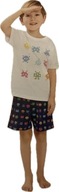 Cleve chlapčenské pyžamo krátky rukáv a šortky biela veľkosť 110/116