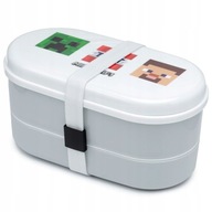 Lunchbox Minecraft s príborom biely