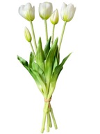 Tulipány Silikónové Kytica Ako Živé Umelé Kvety Gumový Tulipán Biela