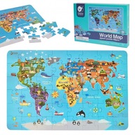 CLASSIC WORLD Puzzle Mapa sveta Kontinenty 48 dielikov.