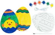 Jajko Do Malowania 4 arkusze Zrób to sam ZESTAW Farbki Pędzel Wielkanoc