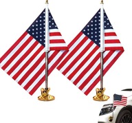 Flaga samochodowa i maszt USA z mocowaniem na przyssawkę maszt flagowy