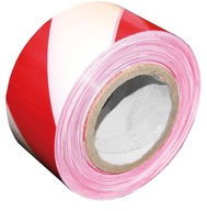 Výstražná páska biela/červená 100m