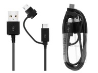 ORYGINALNY UNIWERSALNY KABEL SAMSUNG COMBO 3w1 MICRO USB + USB TYP C 1,5m