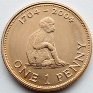 Gibraltar 1 pens penny 2004 - 300 rocznica oblężenia - małpa