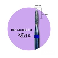Diamantová fréza Plamienok DIVNA 1,8 mm (122) na šupku slza modrá