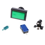 Rectangle Arcade Games Button with LED Green