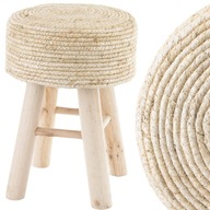 Stolička taburetka z dreva tráva pletená stolička