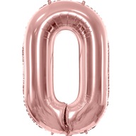 Balon foliowy Liczba 0 różowe złoto cyfra Zero 86