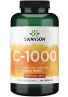 Swanson Witamina C 1000mg 90kap DZIKA RÓŻA ZDROWIE