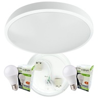 Plafon sufitowy Okrągły + 2x E27 Żarówka LED 10W Ciepłe Biały Natynkowy