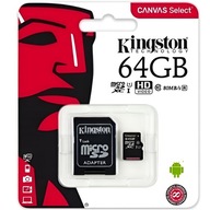 Karta pamięci 64GB Micro SD KINGSTON SDCS2 Class 10 V10 A2 100Mb/s Adapter