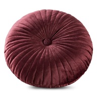 Dekoračný vankúš VELVET 68F okrúhly 40 cm bordový velvet prešívanie