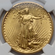 6081. USA, 20 dolarów 1908 - NGC MS62