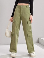 SHEIN JEANSOWE BOJÓWKI KHAKI (8-9L)