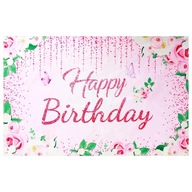 BANER URODZINOWY HAPPY BIRTHDAY TŁO FOTOGRAFICZNE 180X110CM