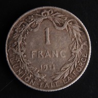 ANK BELGIA ALBERT I 1 FRANC 1911