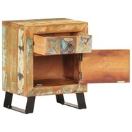 Nočný stolík, 40x30x50 cm, masívne recyklované drevo