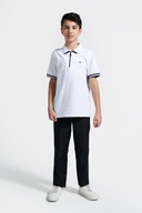 T-shirt Typu Polo Dla Chłopca 104 Biały Elegancka Koszulka Coccodrillo WC4
