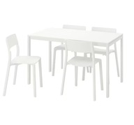 IKEA MELLTORP/JANINGE Stôl a 4 stoličky biela 125cm