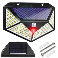 LAMPA SOLARNA Z CZUJNIKIEM RUCH I ZMIERZCHU 100 LED OGRODOWA ULICZNA 100LED