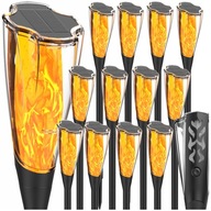 12x Lampa Solarna LED LATARNIA POCHODNIA WBIJANA Płomień Ogień 65cm PREMIUM