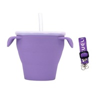 Detský silikónový pohár na občerstvenie pre batoľa Prenosná škatuľka na uskladnenie jedla na občerstvenie fialová