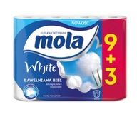 Mola, Bavlnená biela, Toaletný papier, 12 roliek