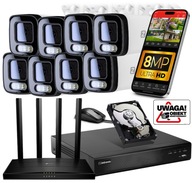 8 KAMERÁS KÜLTÉRI IP WIFI MEGFIGYELŐ RENDSZER 8MP 4xZOOM