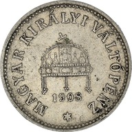 Moneta, Węgry, 10 Filler, 1908, Budapest, EF(40-45
