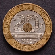 Francja - 20 franków 1992 !WYPRZEDAŻ!