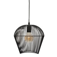 LAMPA SUFITOWA metalowa CZARNA JENA śr. 26 cm