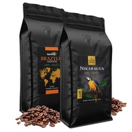 Zrnková káva 2x1kg Brazília Santos a Nikaragua 100% Arabica Čerstvo pražená
