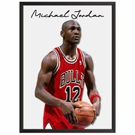 Michael Jordan Chicago Bulls Plakat Obraz z koszykarzem ramce Prezent NBA