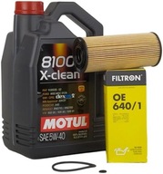 Motorový olej Motul 8100 X-Clean 5 l 5W-40 + Filtron OE 640/1 Olejový filter