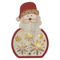 EMOS LED dekorácia drevená - Santa, 30 cm, 2x AAA, vnútorná, teplá biela, časo
