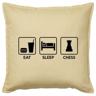 EAT SLEEP CHESS poduszka 50x50 prezent