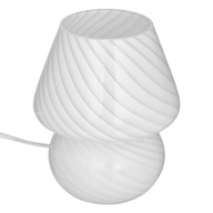 LAMPKA STOŁOWA LAMPA SZKLANA BIAŁA Ø 15 cm MAŁA LAMPKA NA KOMODĘ