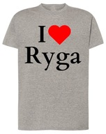 T-Shirt I Love Ryga Łotwa Stolica Państwa Bałkańskie r.L