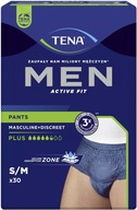 TENA Pants Men Plus Blue majtki chłonne wciągane męskie granat S/M 30 szt.