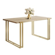 Rozkladací stôl ACTON GOLD na zlatých nohách dub sonoma 160x90