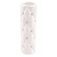 Biela keramická váza s glamour kryštálikmi 29 cm