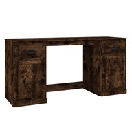 vidaXL Písací stôl so skrinkami, dymový dub, materiál drevo