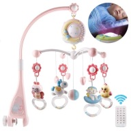 ÉJSZAKAI PROJEKTOR ZENÉVEL ÉS IDŐZÍTŐVEL 60 PERC GYEREKEKNEK RÓZSASZÍN