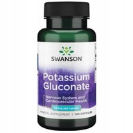 Potassium Gluconate 99mg Glukonát draselný 100 kapsúl Swanson