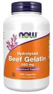 NOW FOODS Beef Gelatin - Żelatyna wołowa 550 mg (200 kaps.)